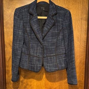 Karl Lagerfeld Navy Tweed Blazer